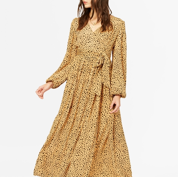 Billabong Nine Lives Cheetah Print Wrap Maxi Dress - Picture 2 of 2